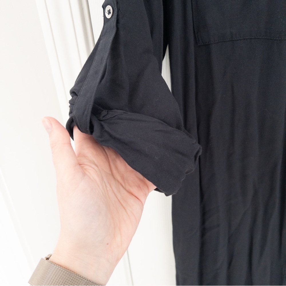 Knox Rose Navy Blue Button-Up Blouse - Picture 4 of 4